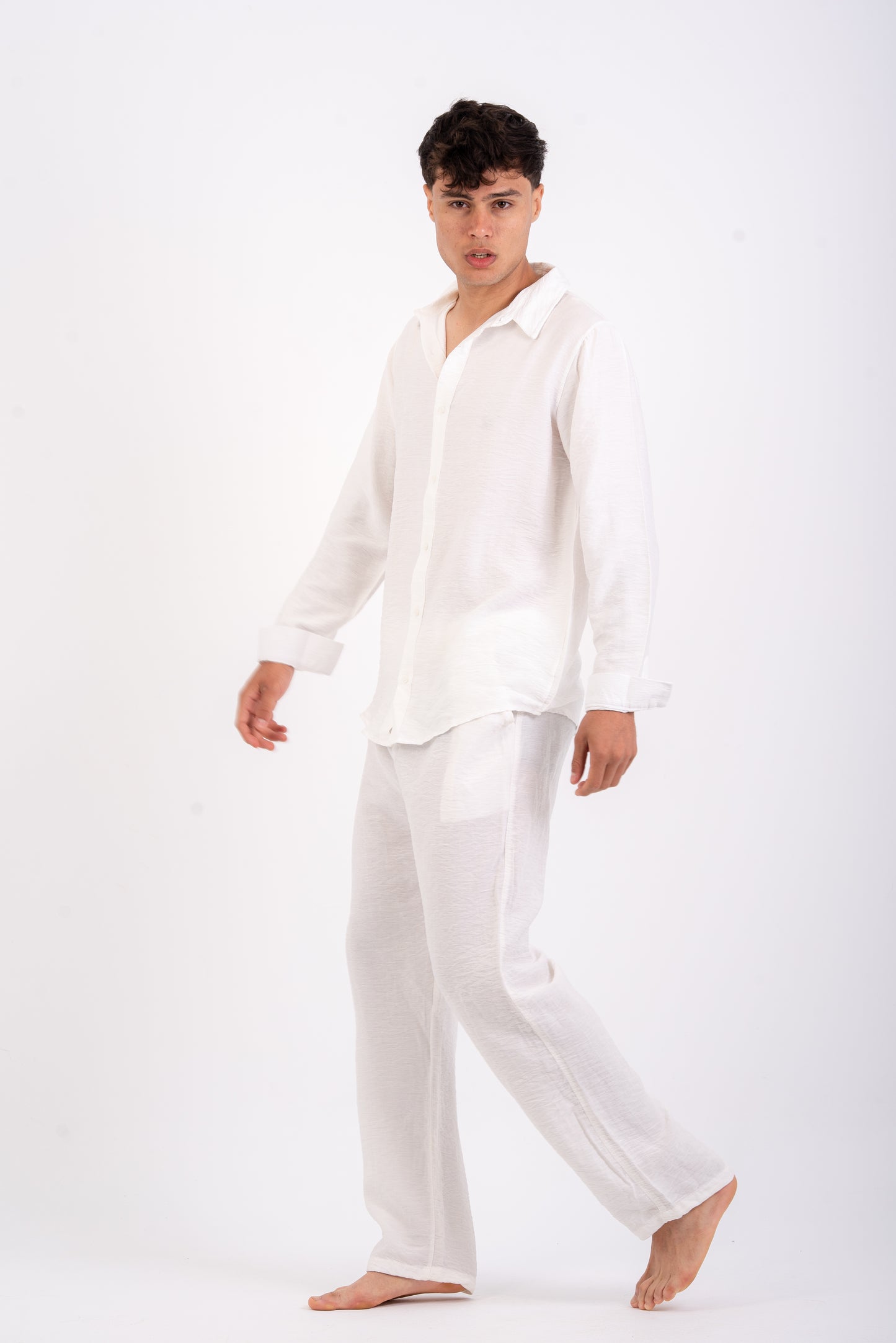 Over size White linen Pants