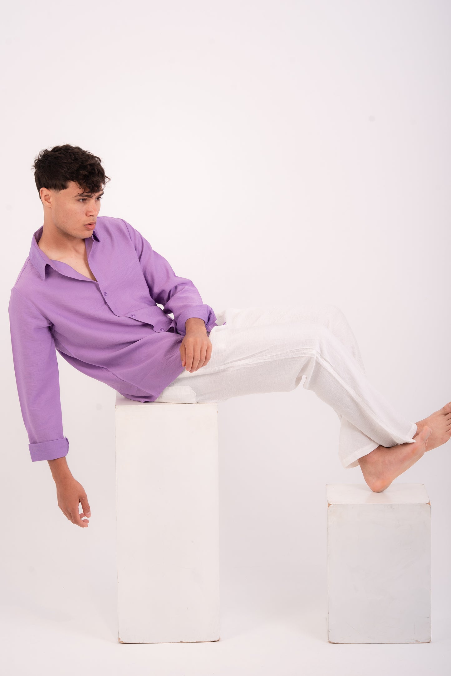 Purple linen shirt