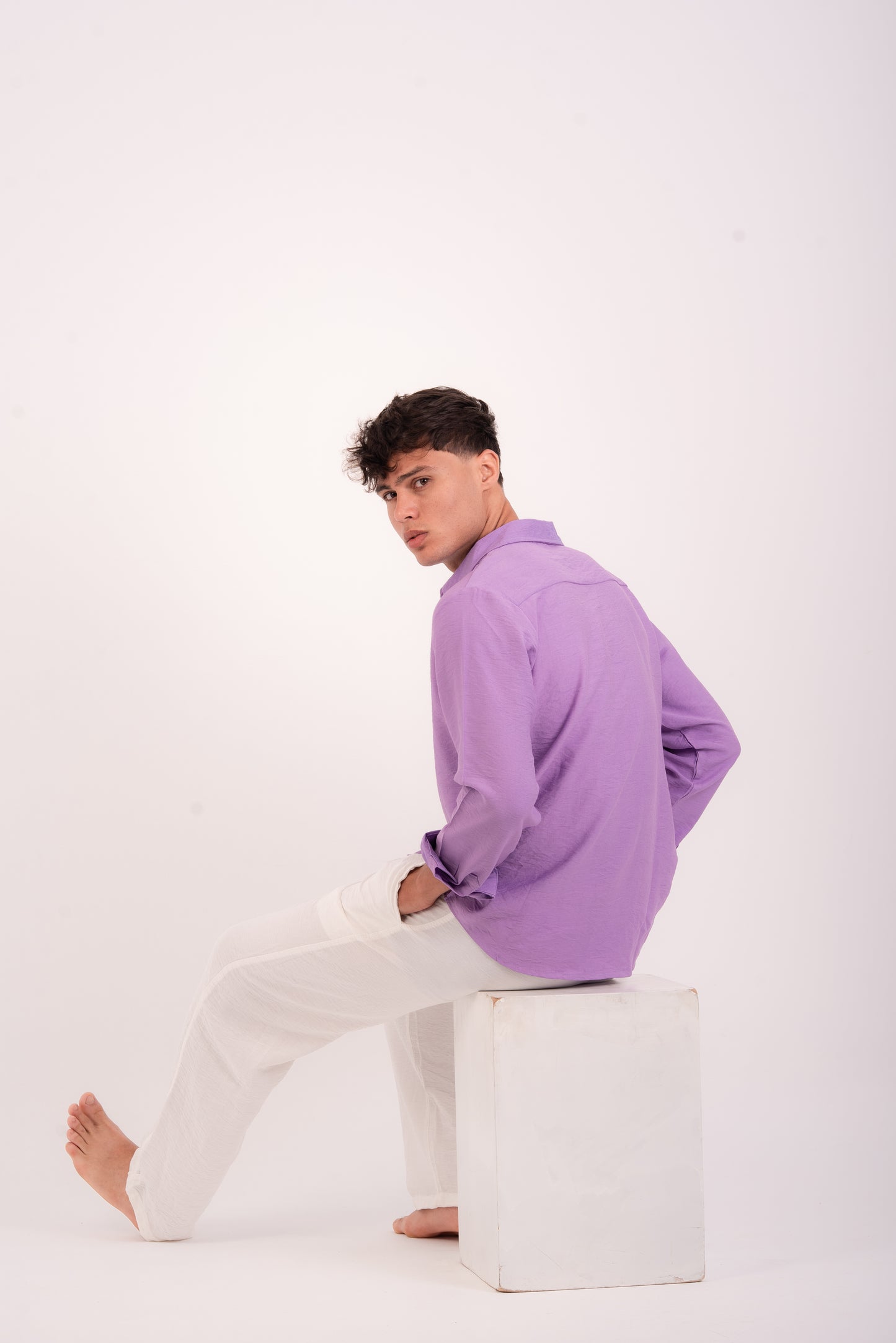 Purple linen shirt