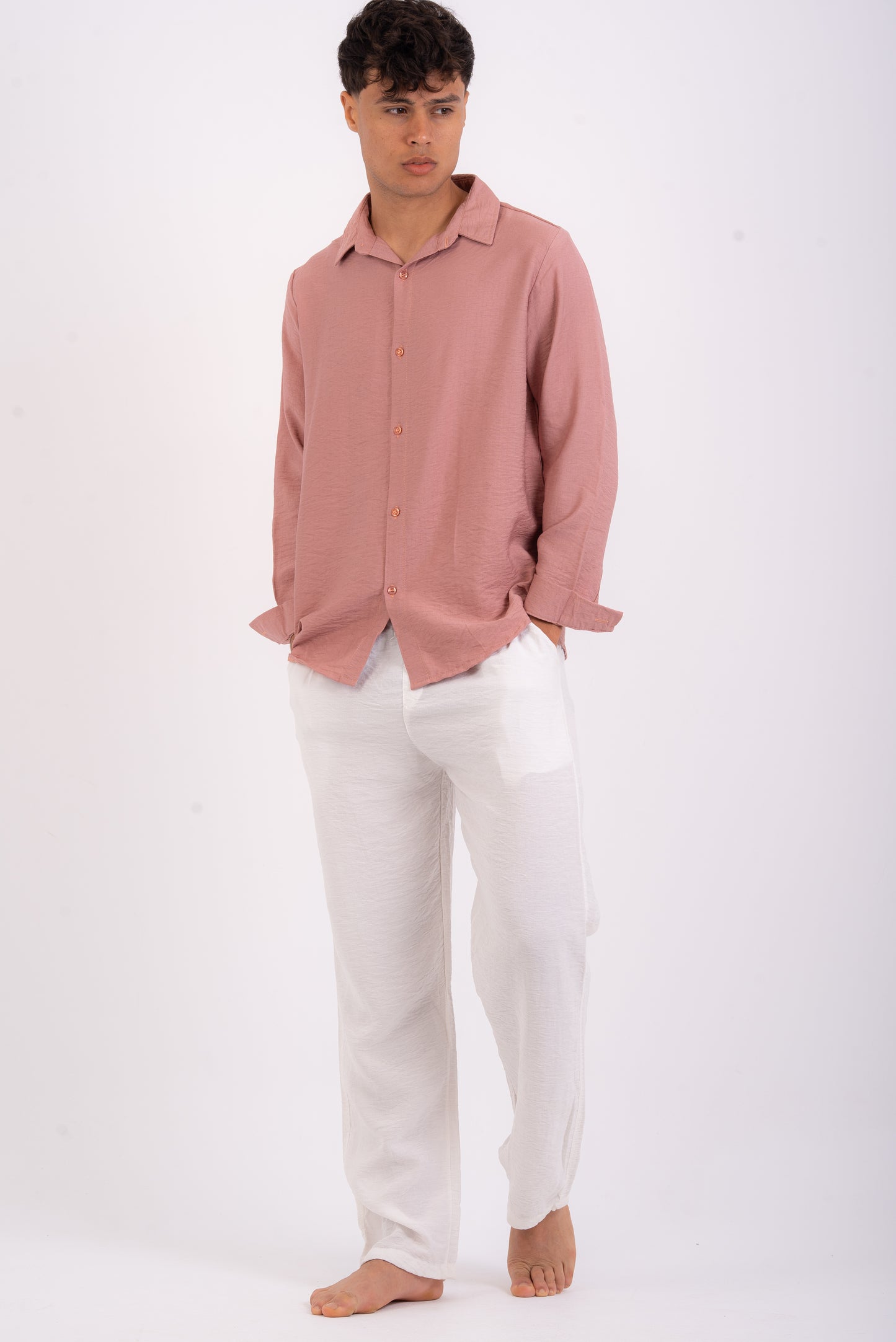 Over size White linen Pants