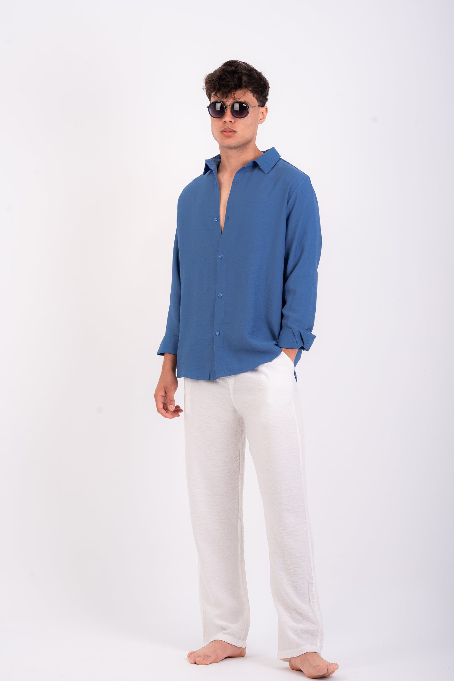 Petroleum linen shirt
