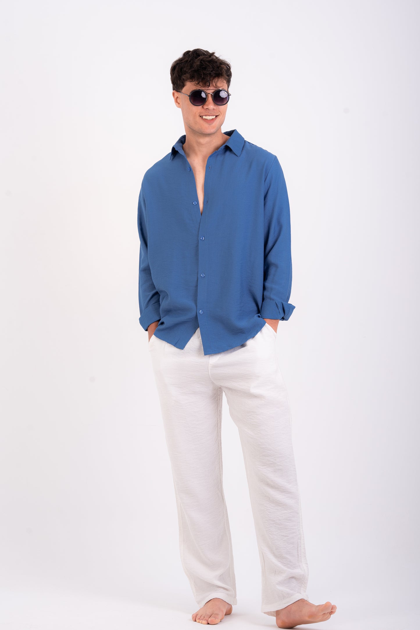 Petroleum linen shirt