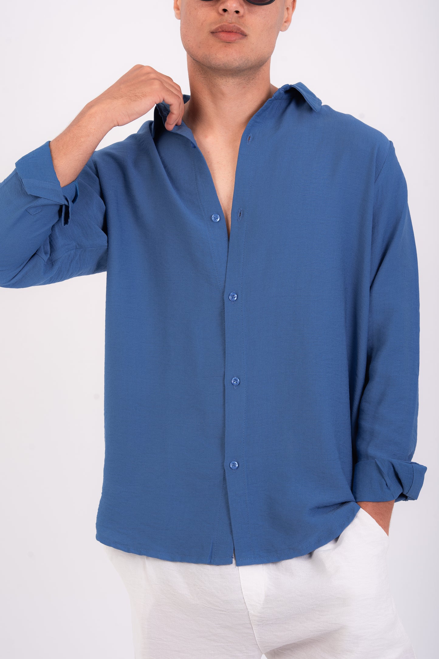 Petroleum linen shirt
