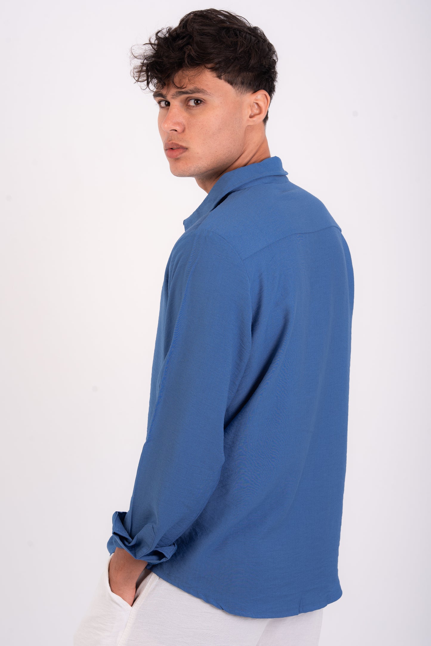 Petroleum linen shirt
