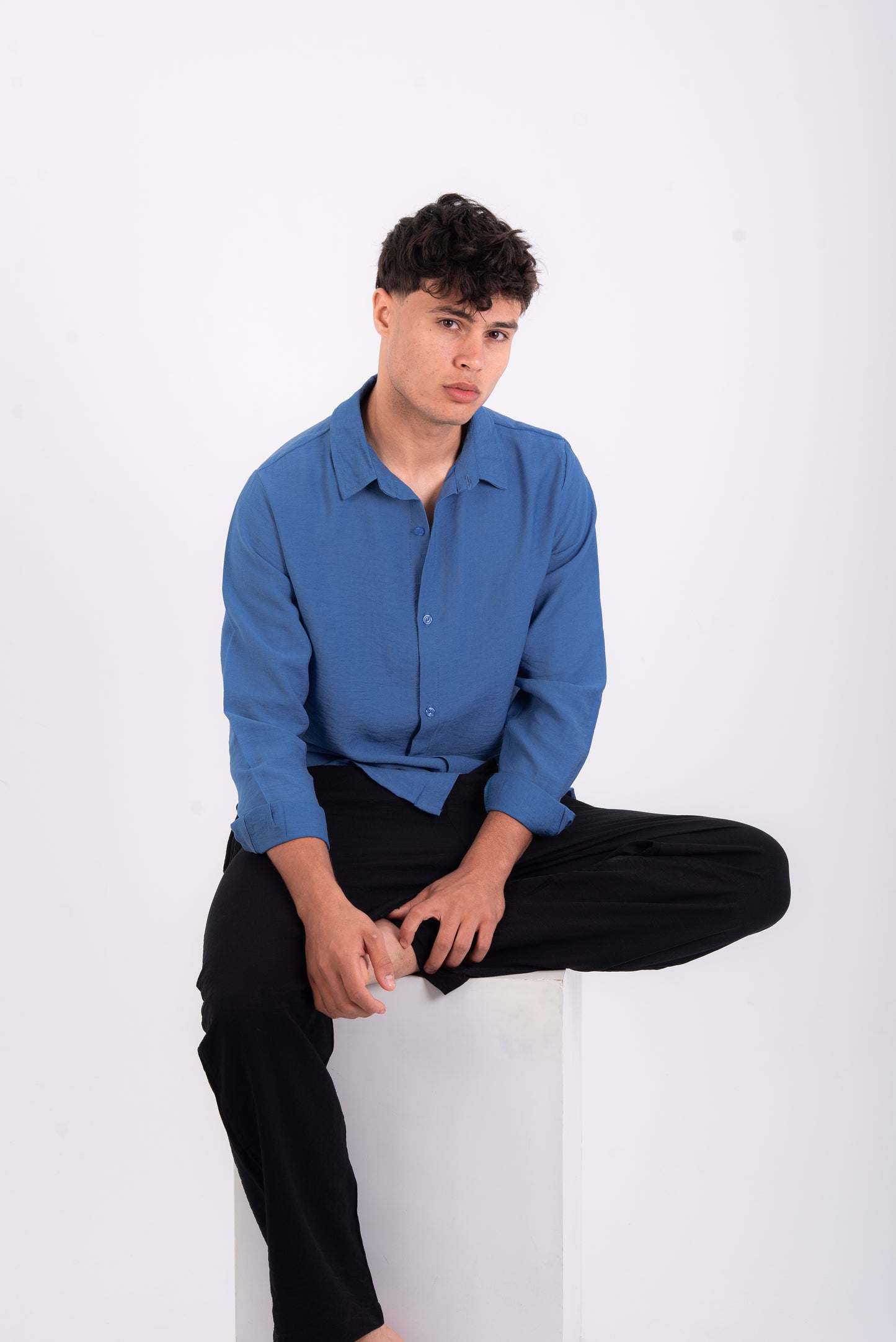 Petroleum linen shirt