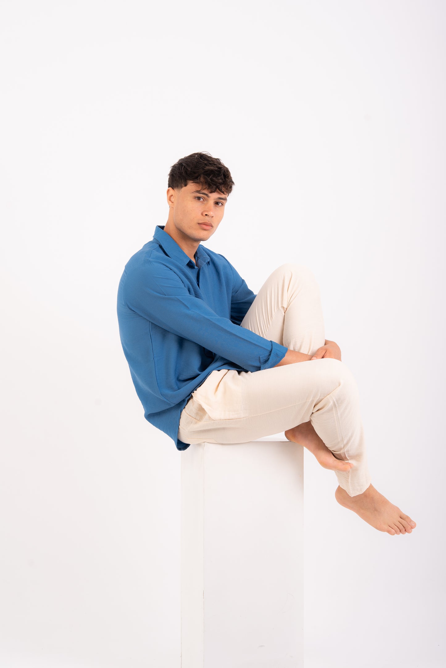Petroleum linen shirt
