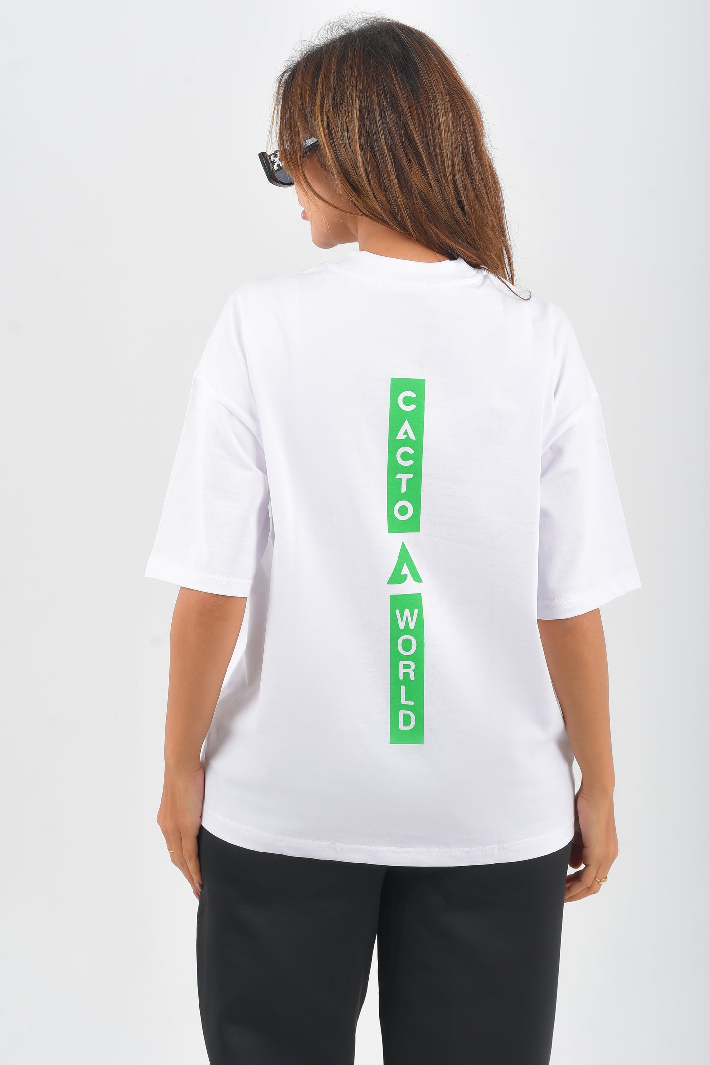 White CACTO world Oversized T-shirt