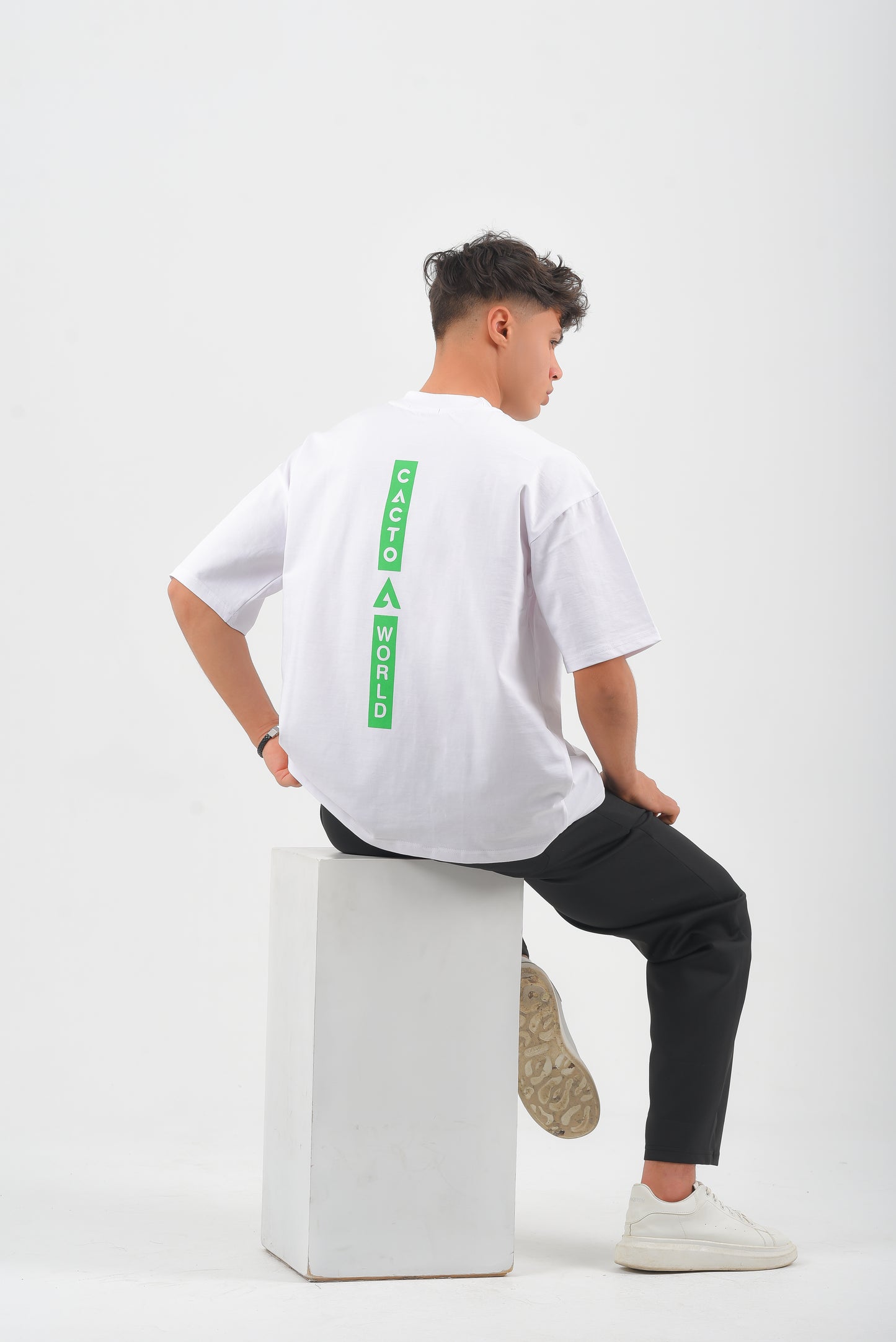 White CACTO world Oversized T-shirt