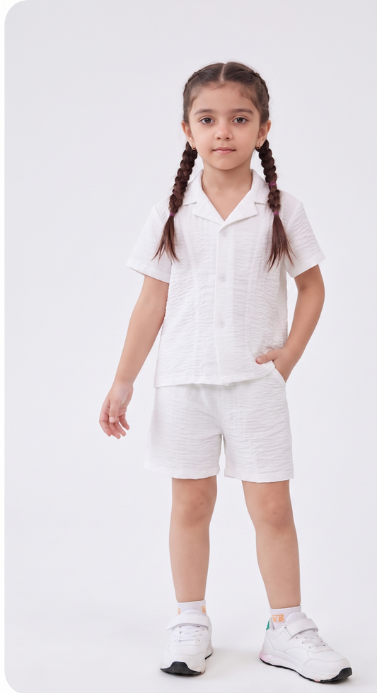 KIDS white linen shirt