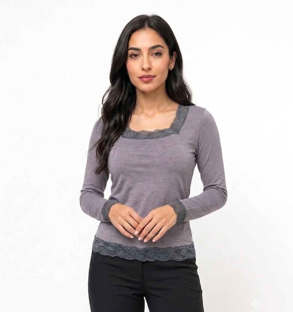GREY Stella Lace-Trim Long Sleeve