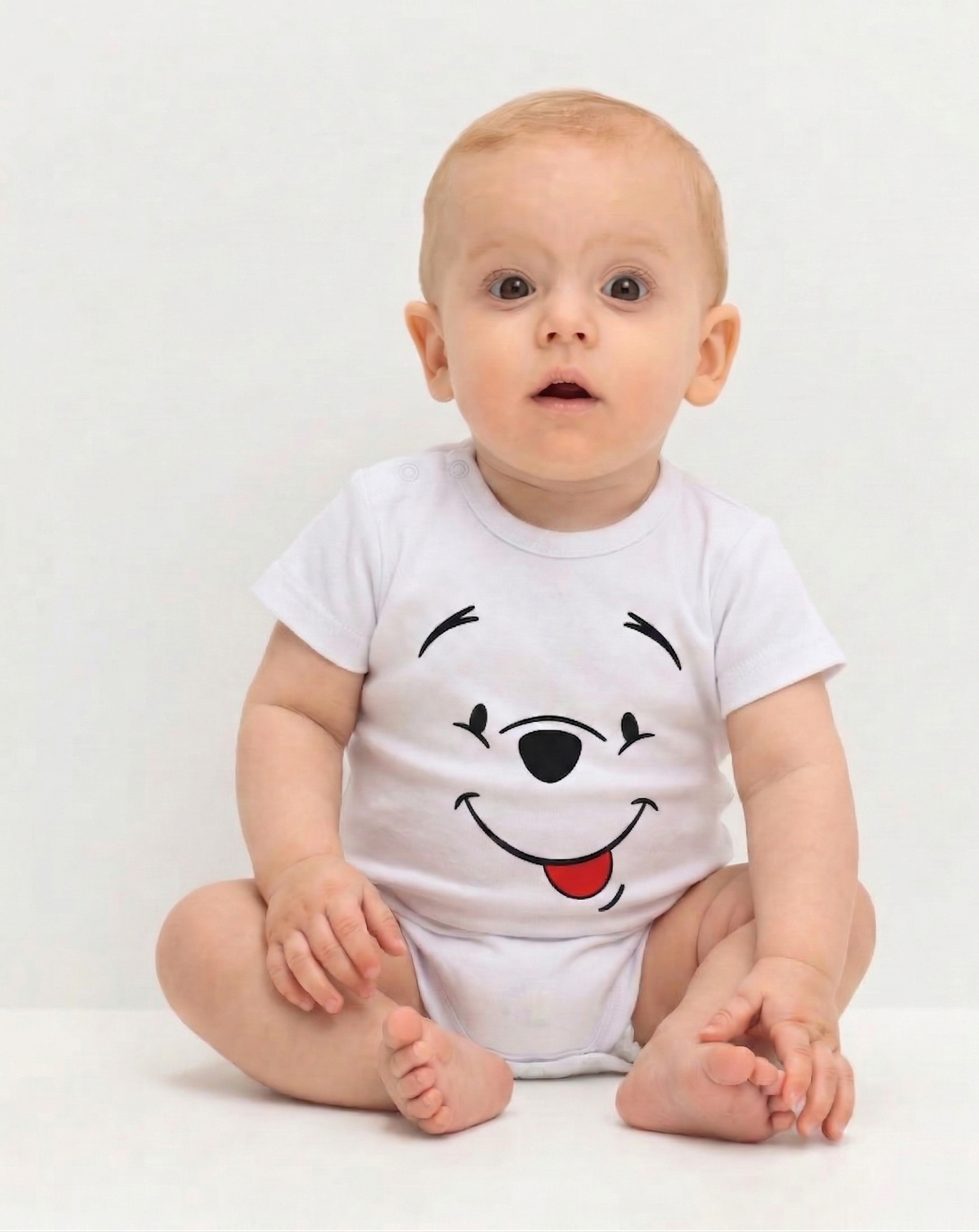 White baby romper short