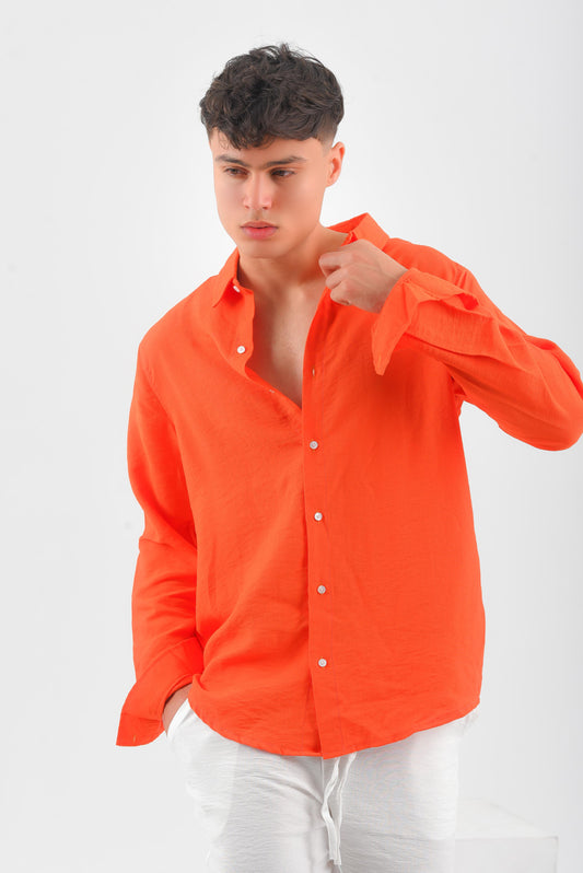 Orange linen shirt