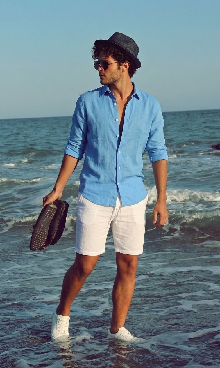 Baby blue linen shirt