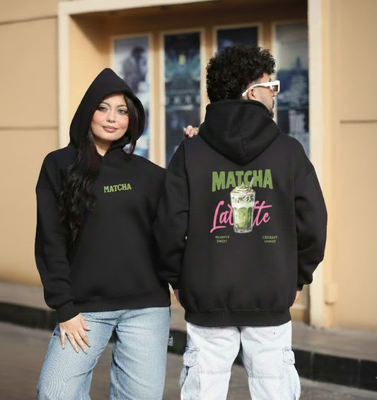 MATCHA LATEE  BLACK   Printed Hoodie