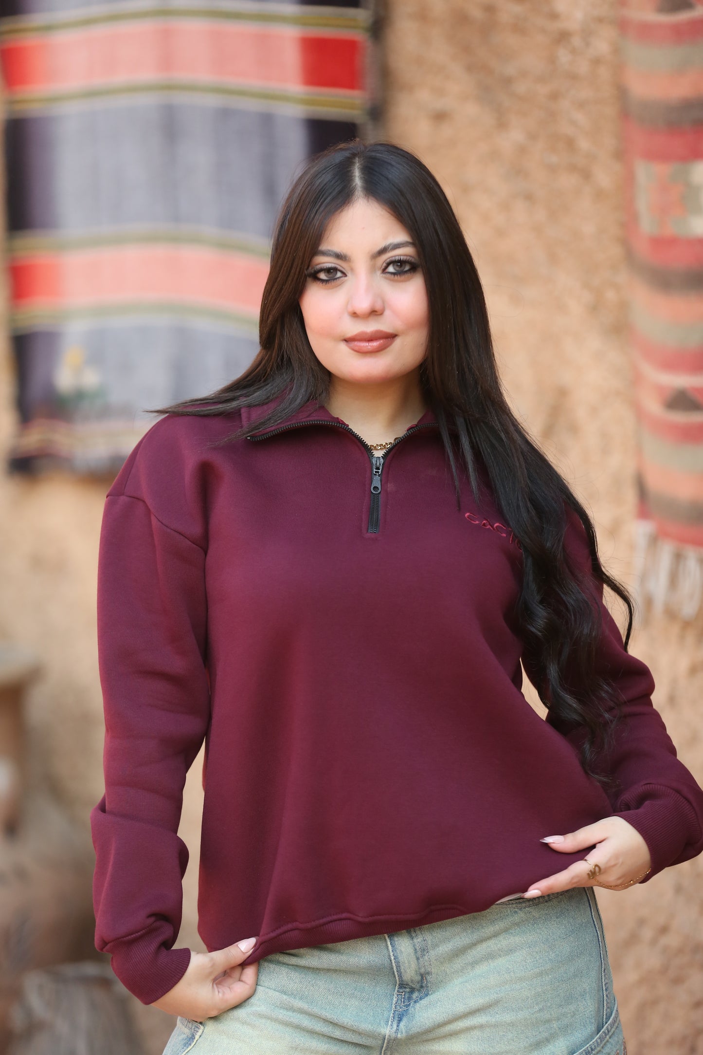 Burgundy sweatshirt