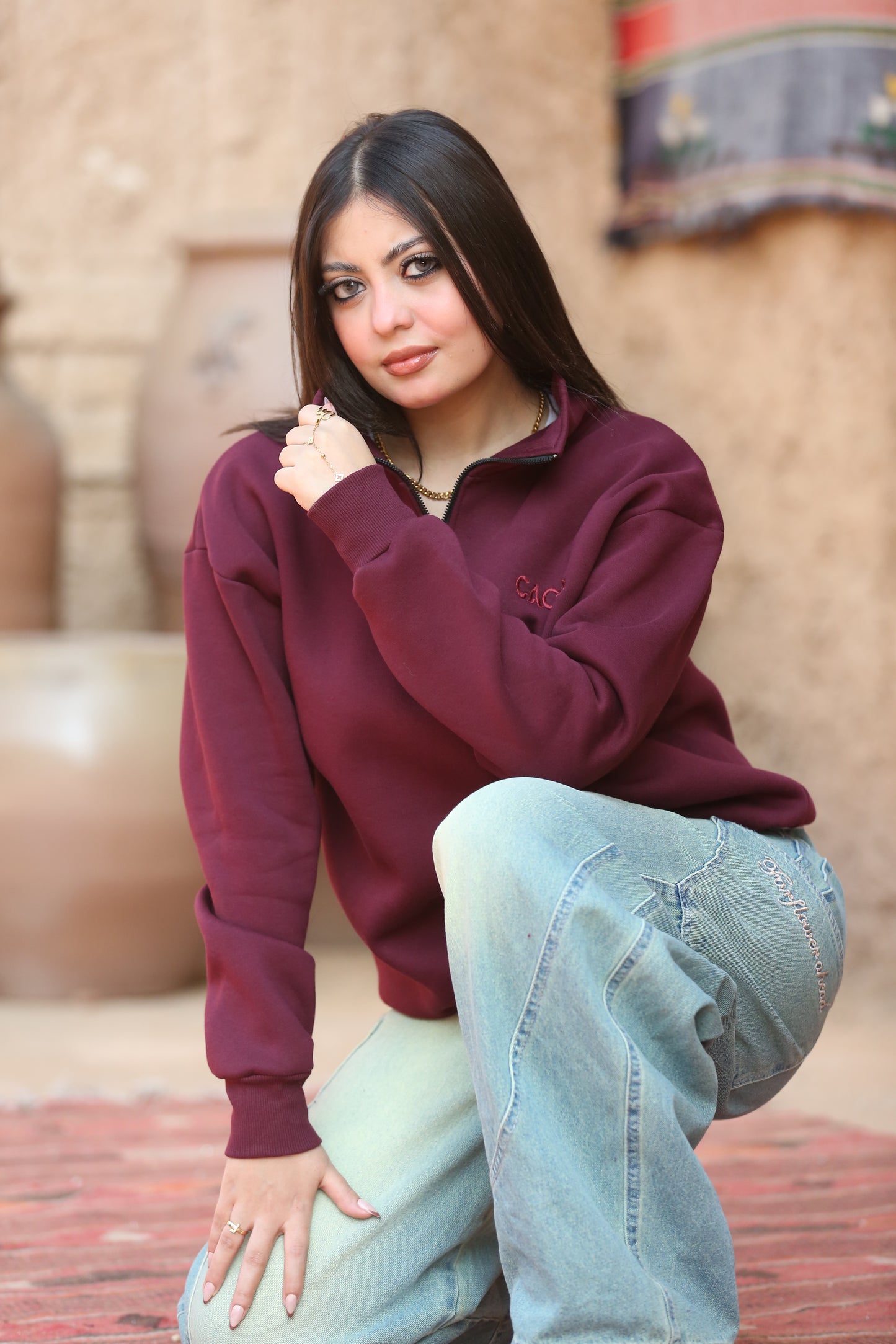 Burgundy sweatshirt