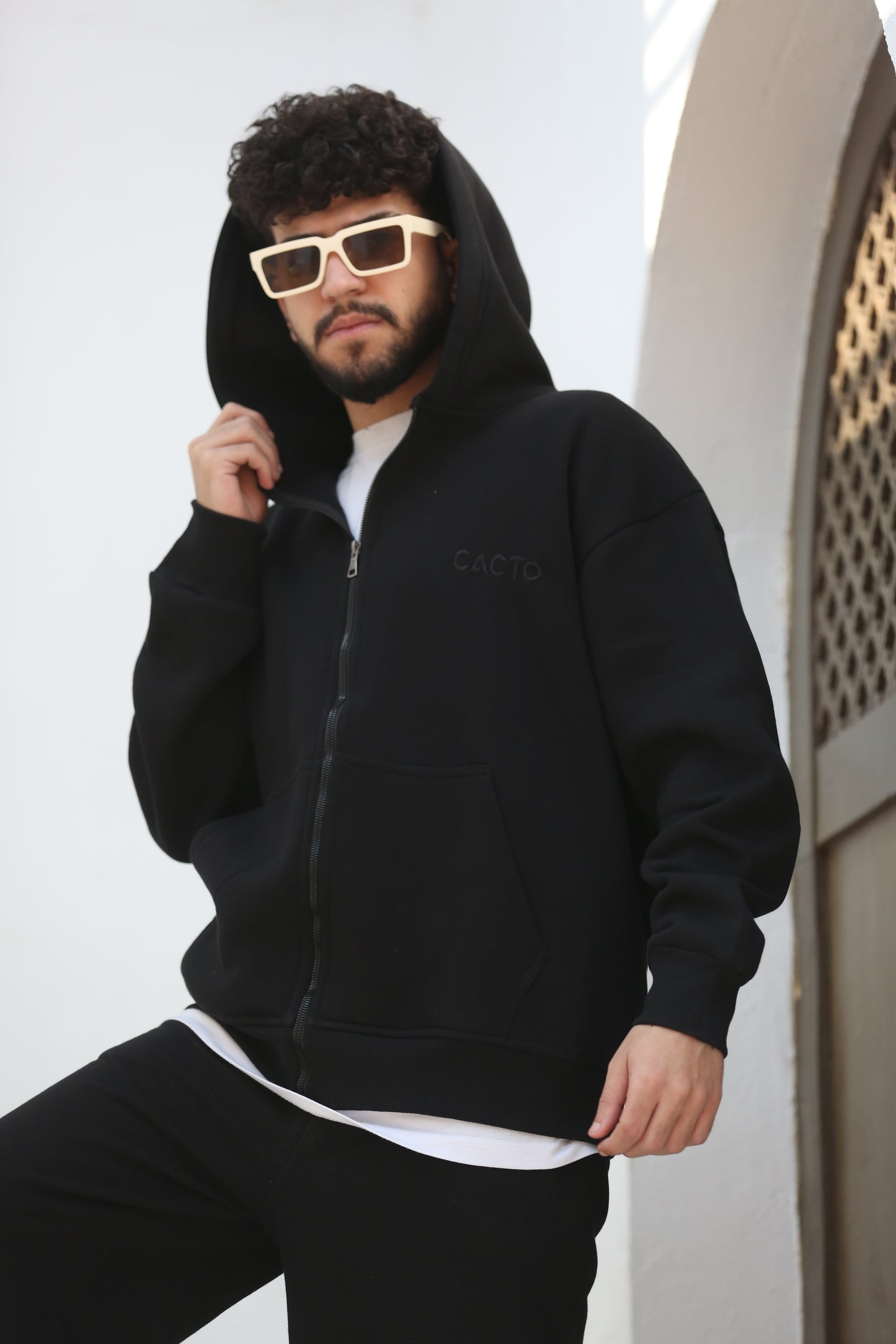 Black Zipper Hoodie