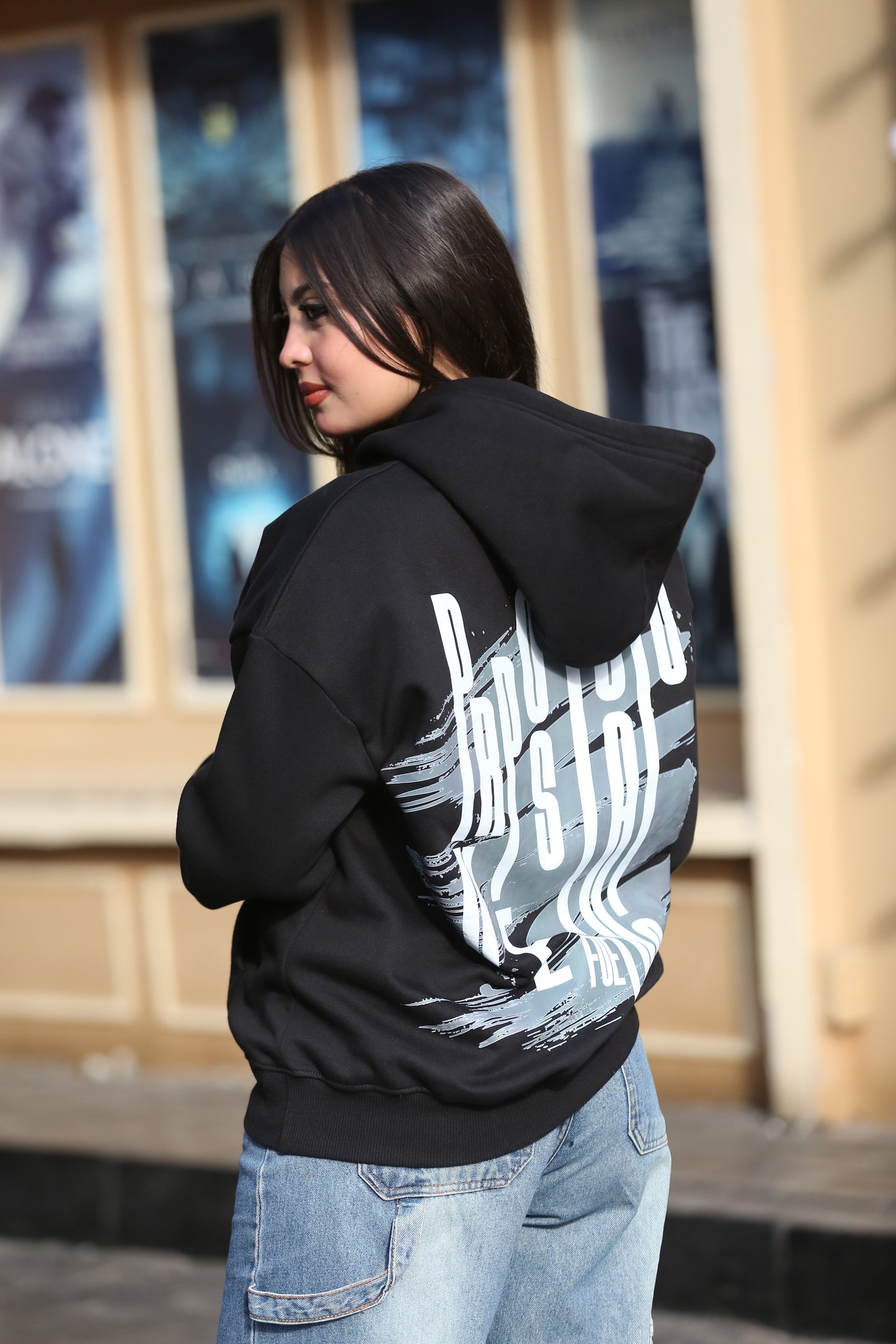 CACTO FUEL Black Printed Hoodie