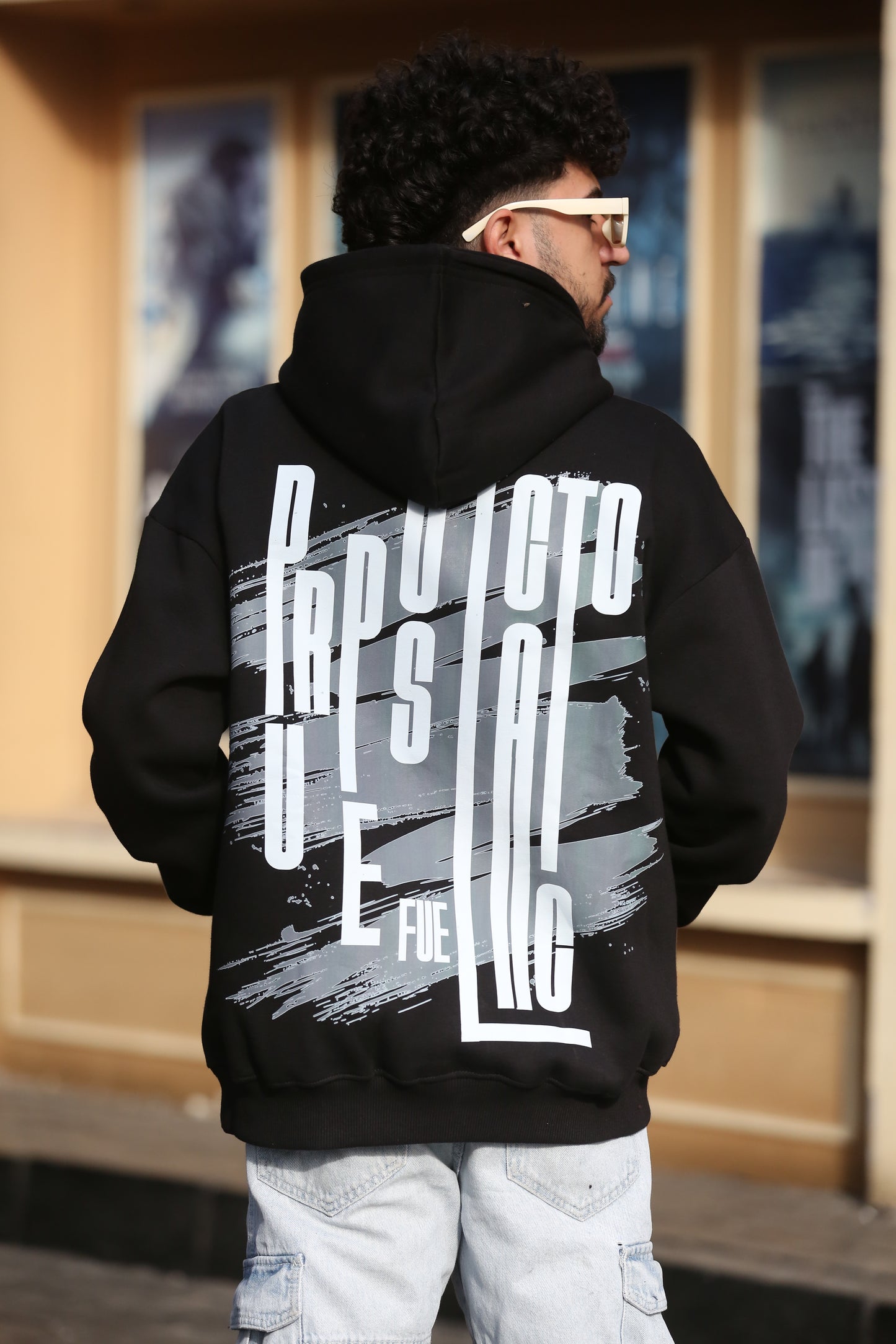 CACTO FUEL Black Printed Hoodie
