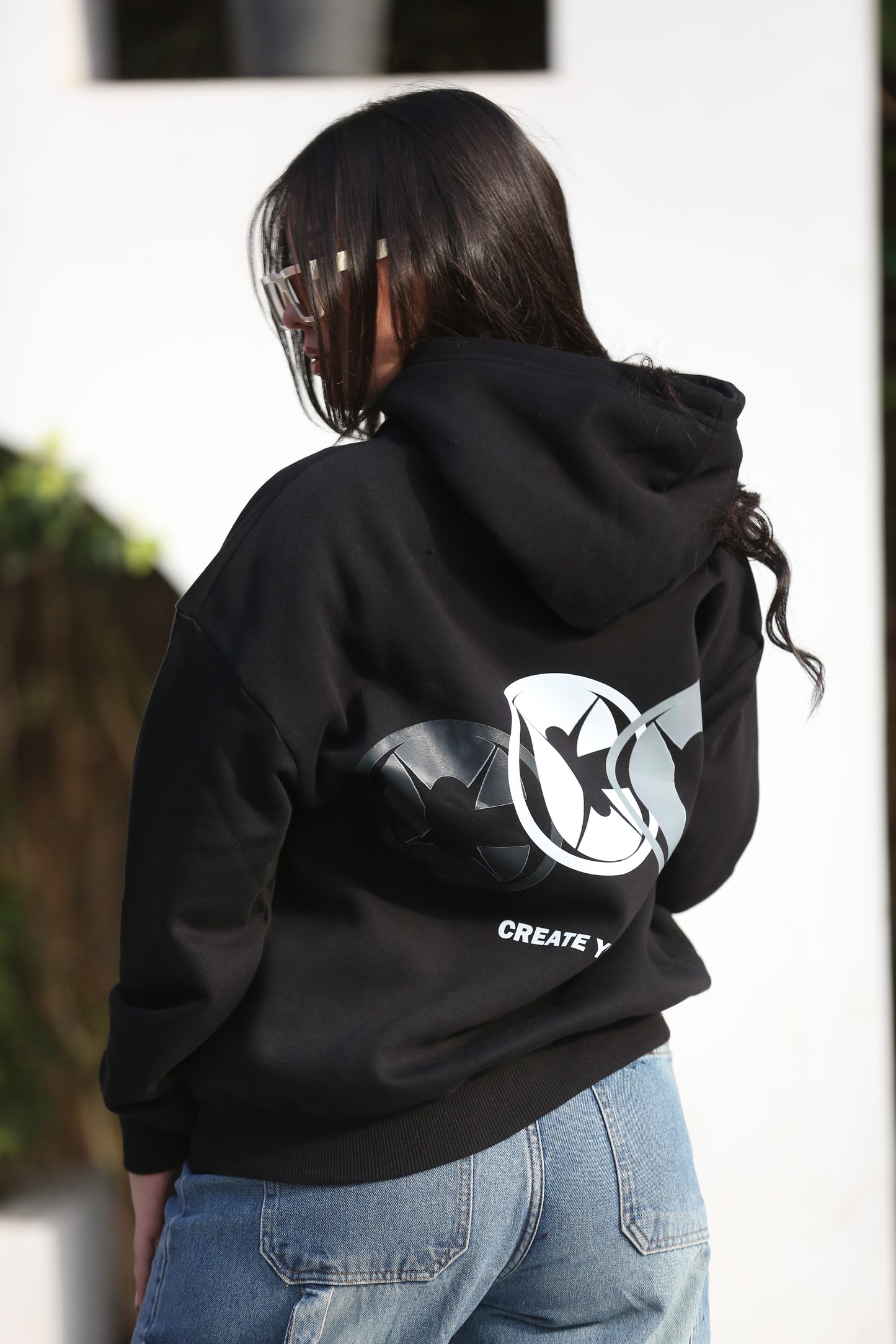 CACTO STORY  Black Printed Hoodie