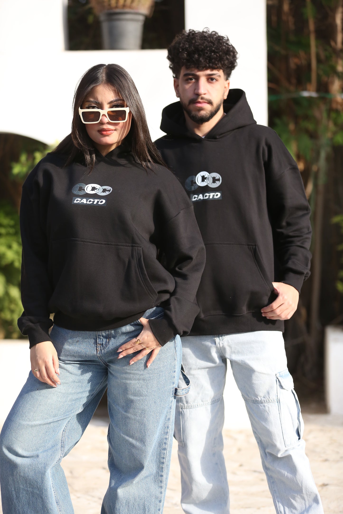 CACTO STORY  Black Printed Hoodie