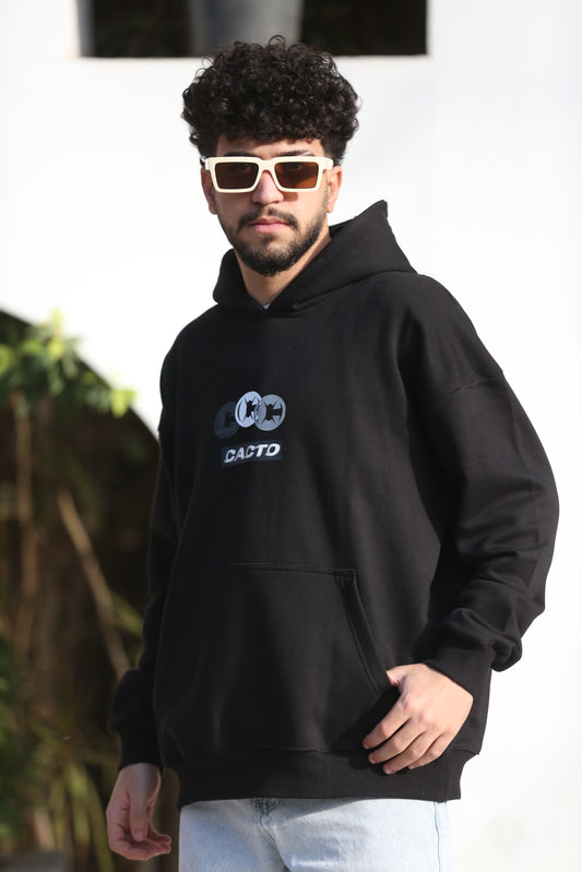 CACTO STORY  Black Printed Hoodie