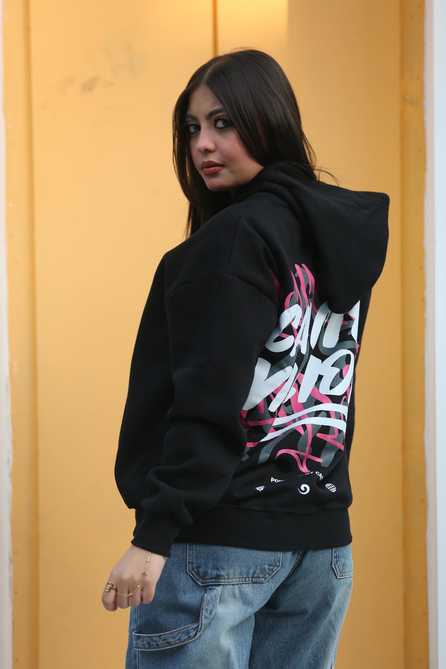 CACTO Vision Black Printed Hoodie