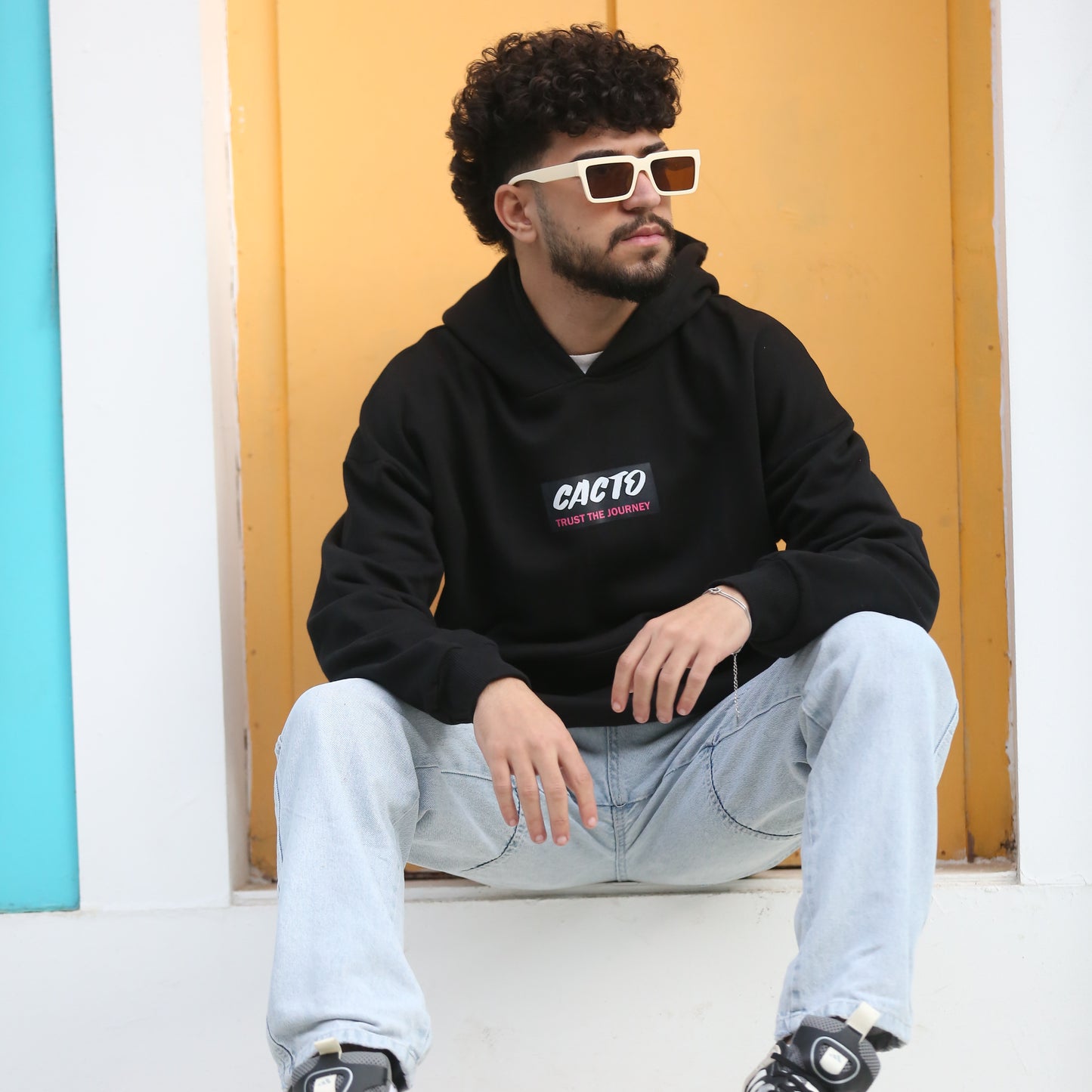 CACTO Vision Black Printed Hoodie