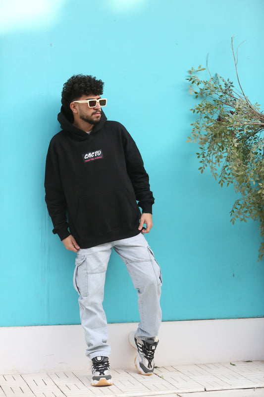 CACTO Vision Black Printed Hoodie