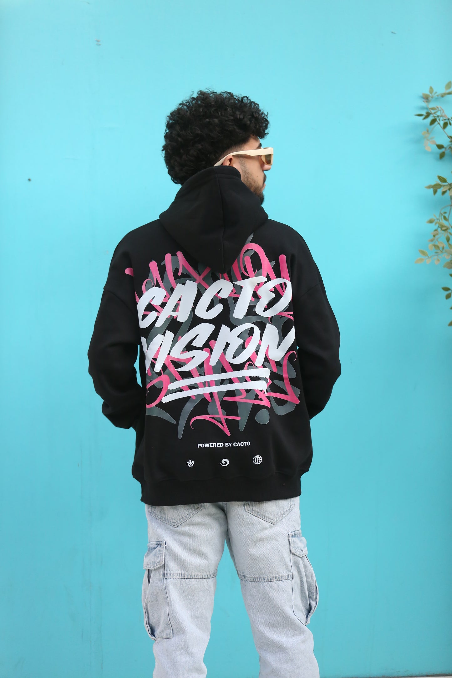 CACTO Vision Black Printed Hoodie