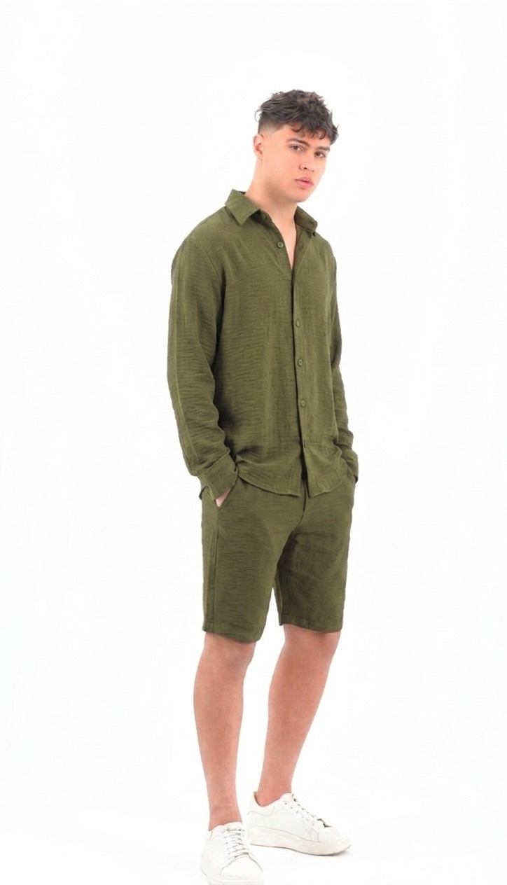 Oily linen short