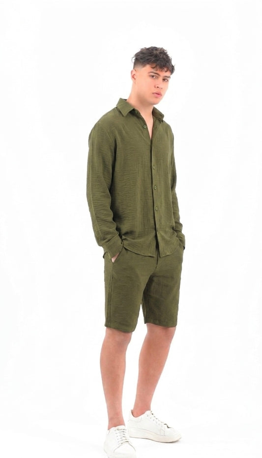 Oily linen short