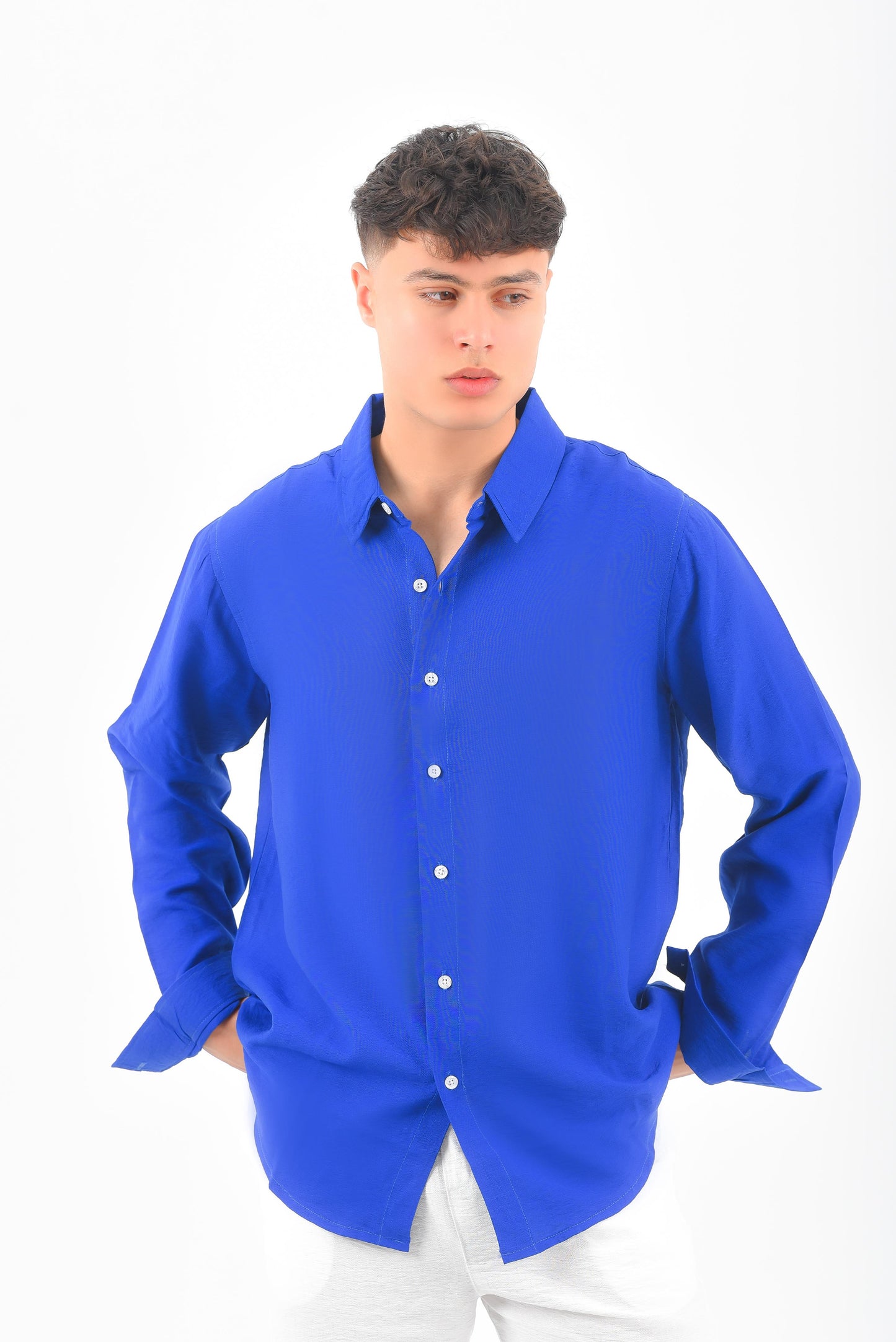 Blue linen shirt