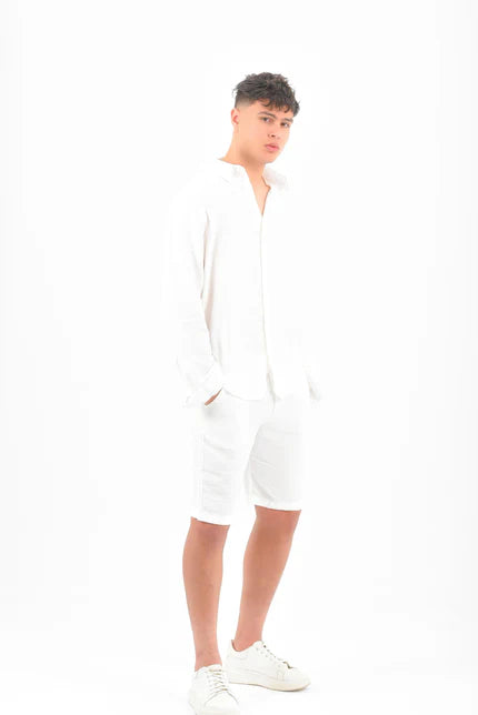White linen short