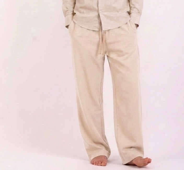 Over size Beige linen Pants