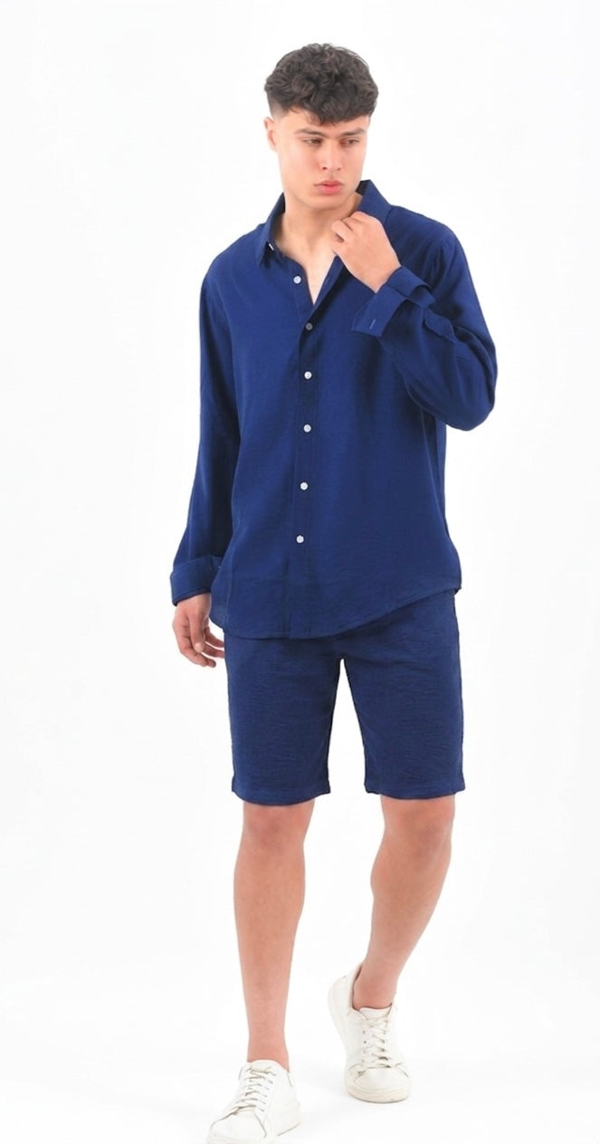 Navy linen short