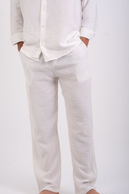 Over size White  linen Pants