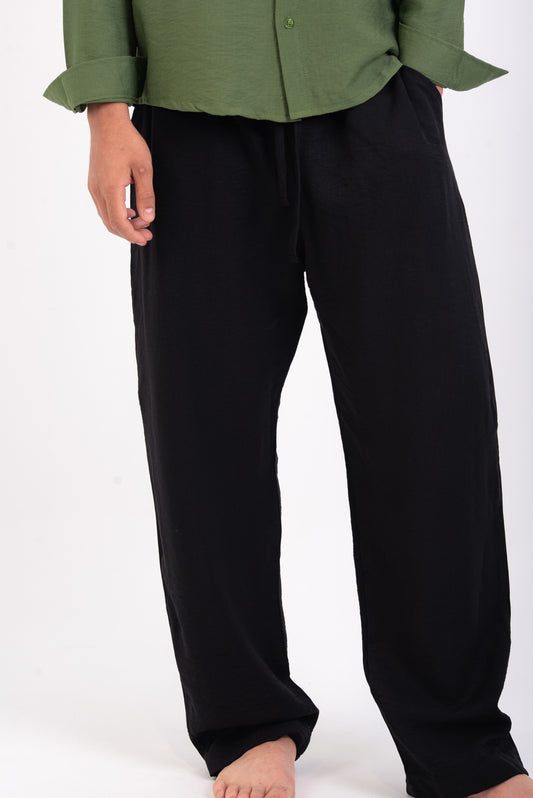 Over size Black  linen Pants