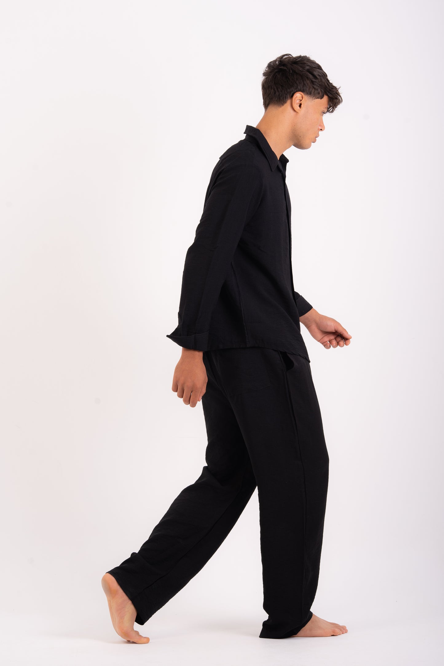 Black linen shirt