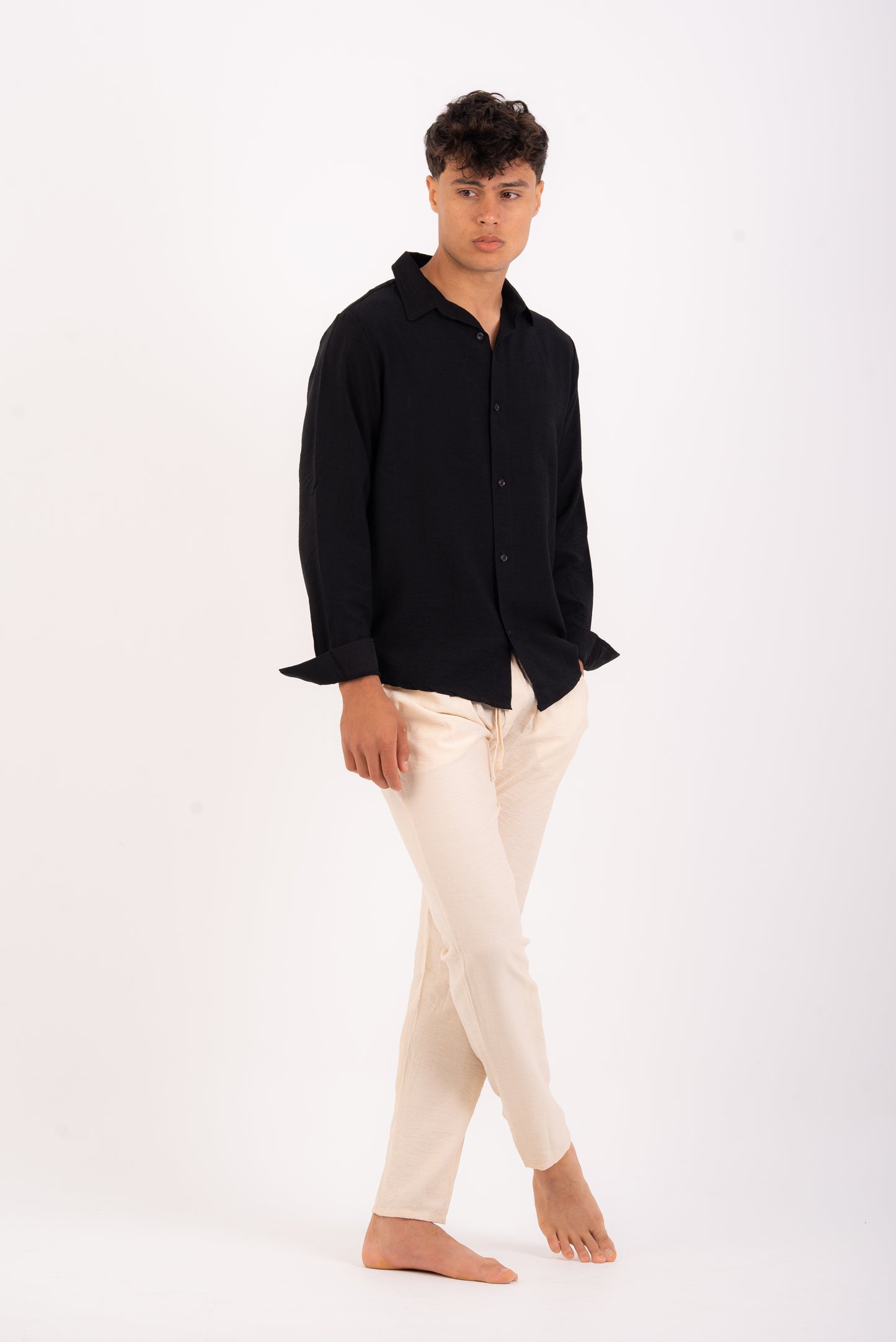 Black linen shirt
