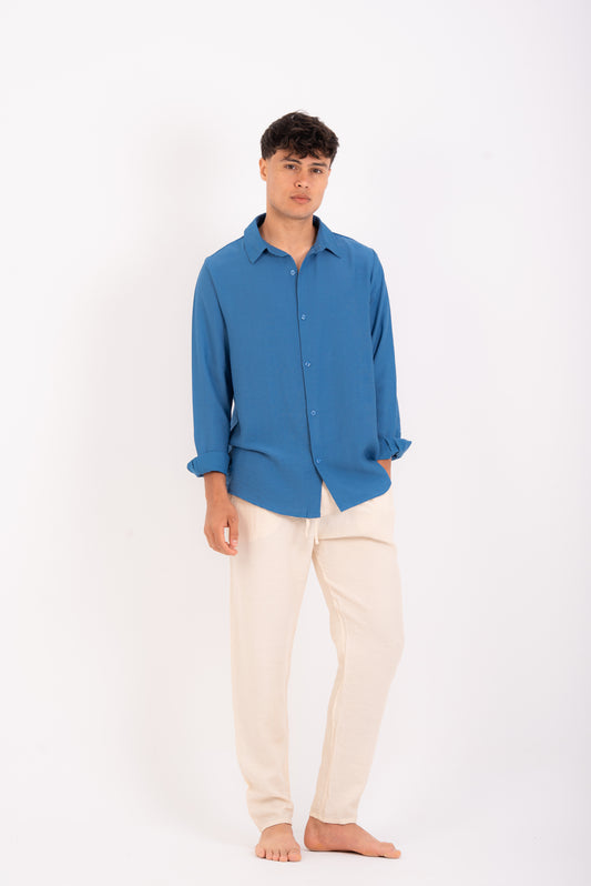 Petroleum linen shirt