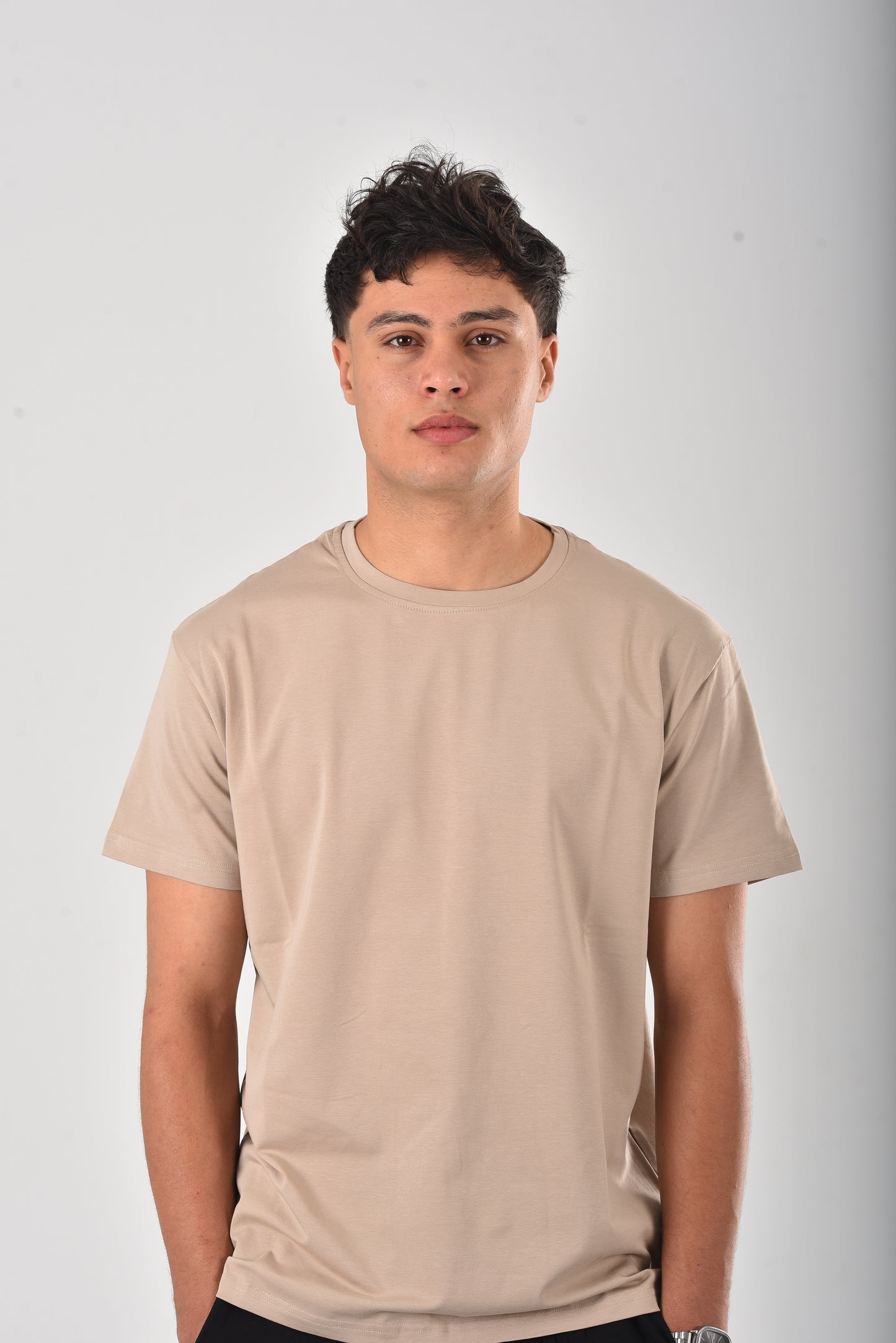 Beige cotton basic Tee