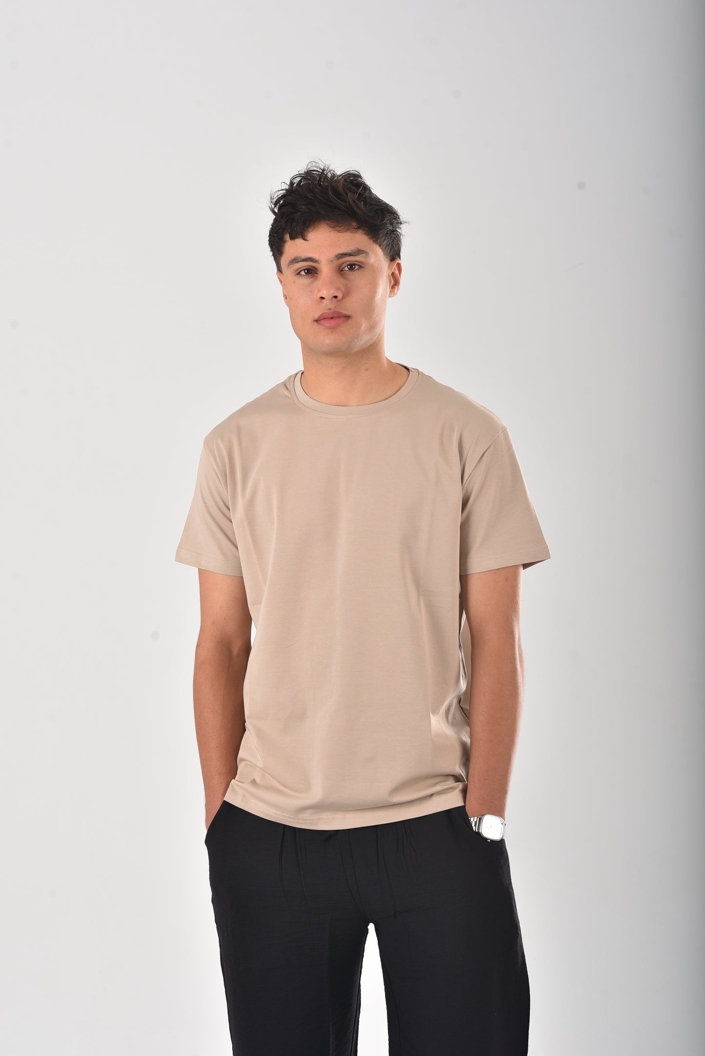 Beige cotton basic Tee
