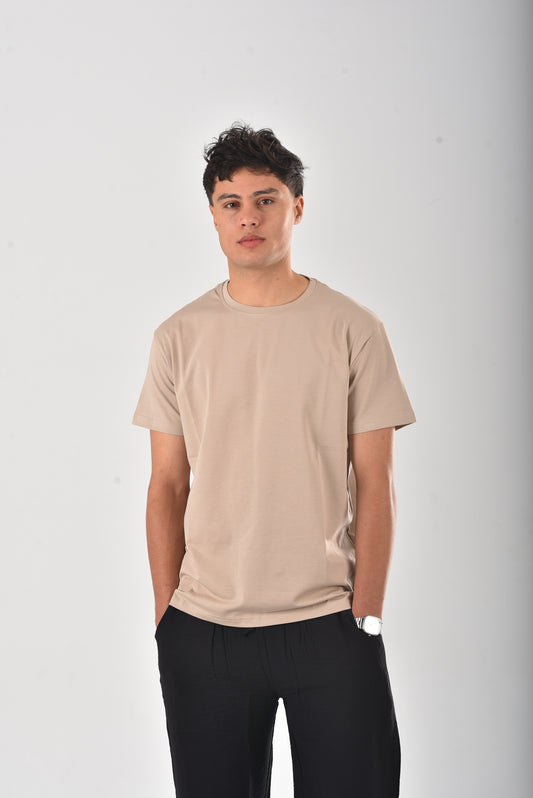 Beige cotton basic Tee