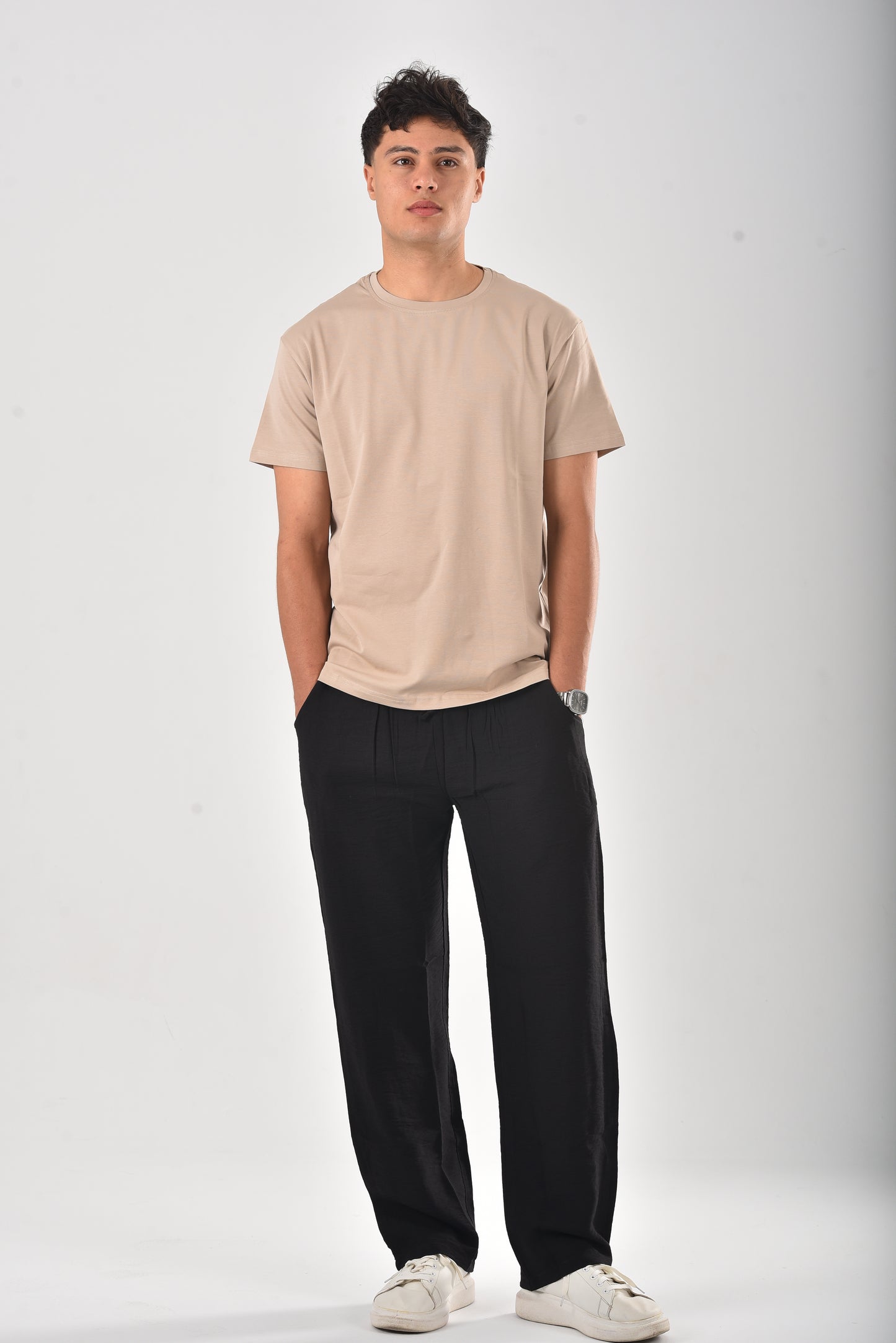 Beige cotton basic Tee