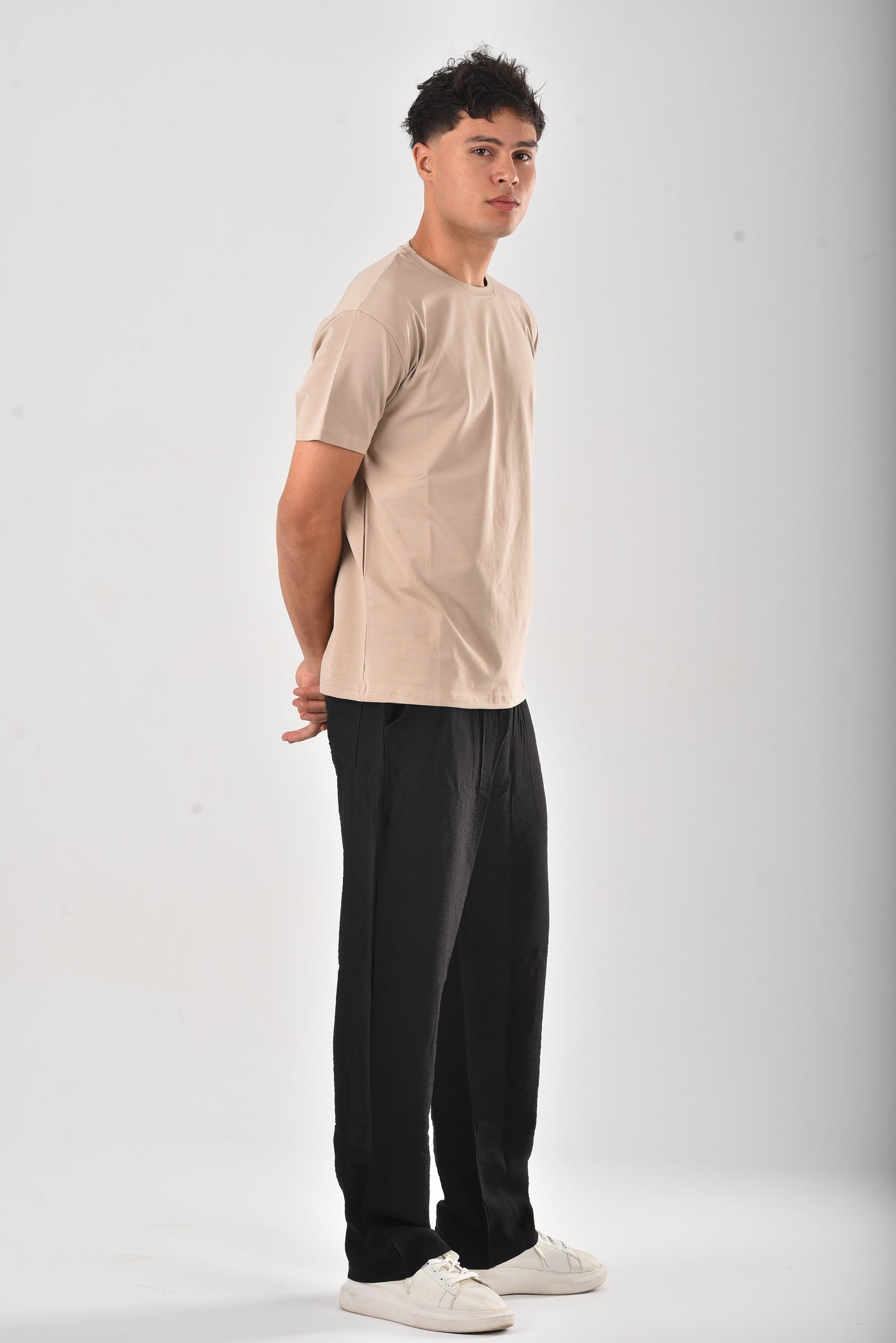 Beige cotton basic Tee