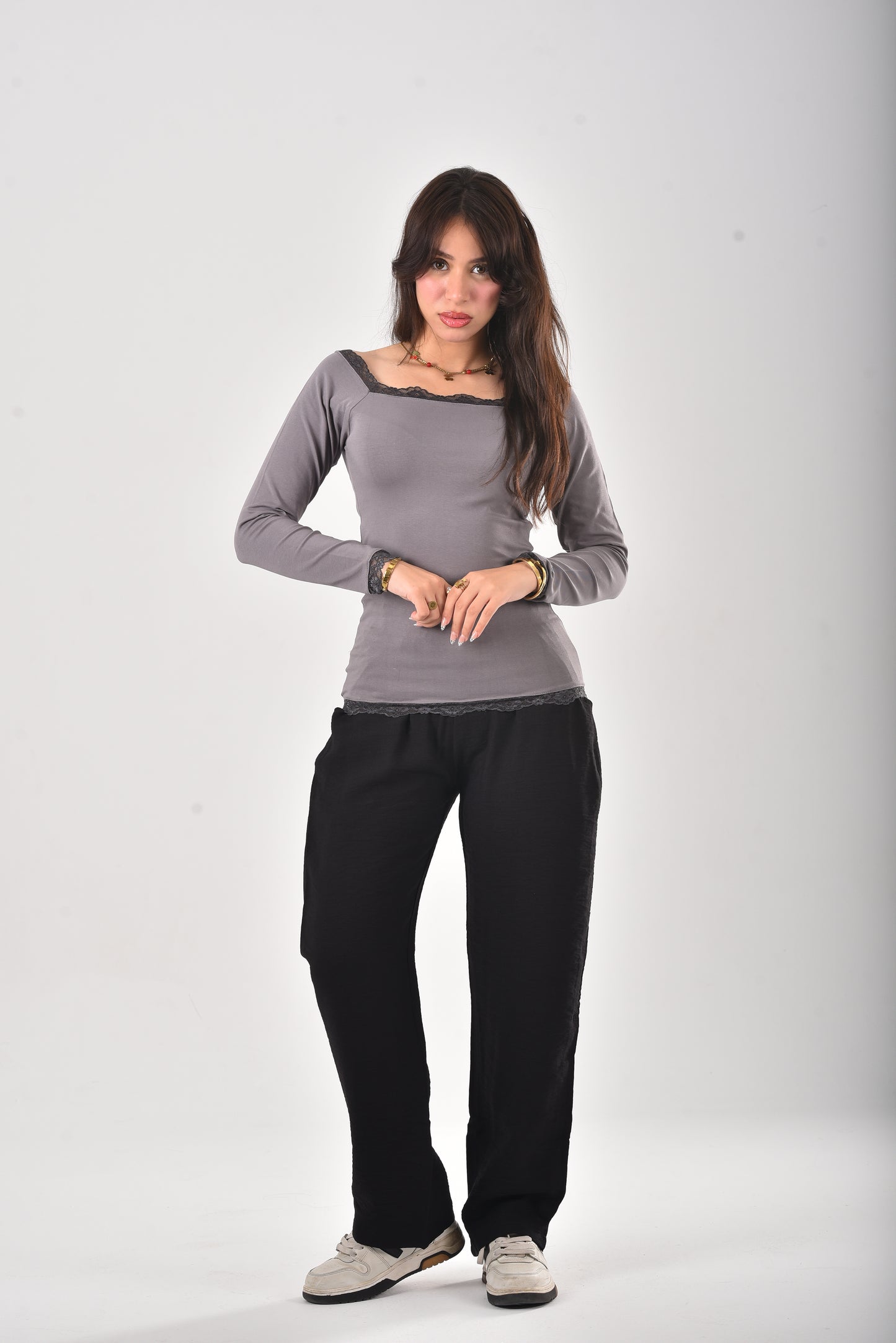 GREY Stella Lace-Trim Long Sleeve
