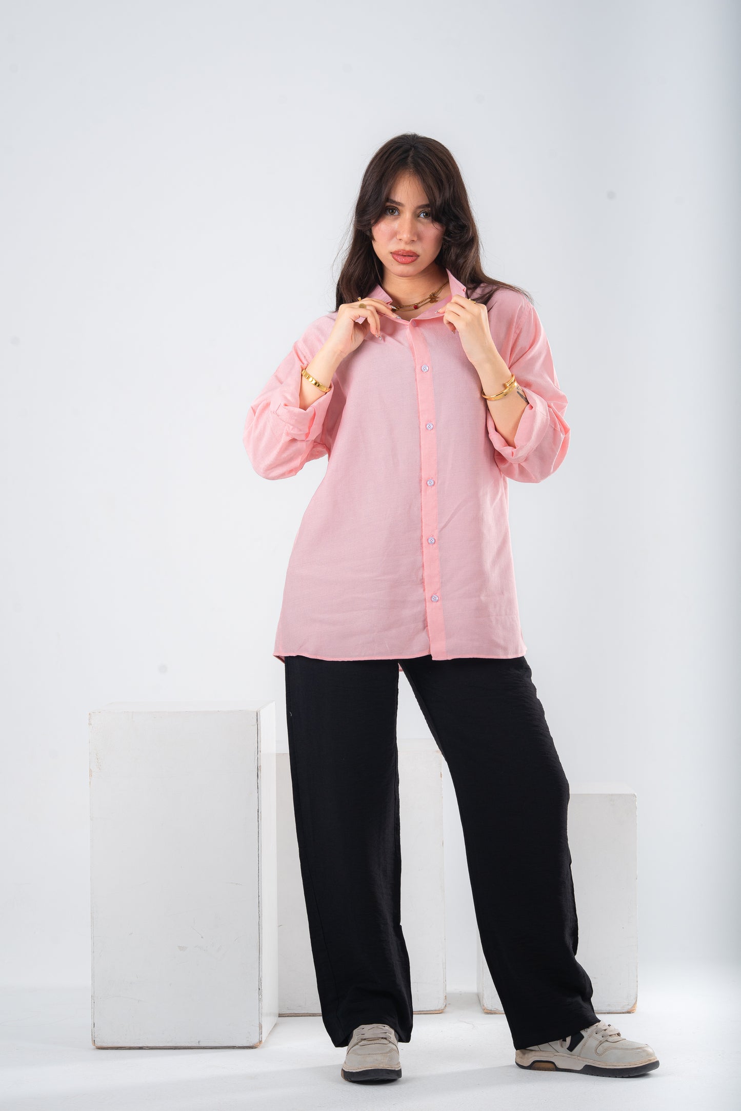 Pink linen shirt