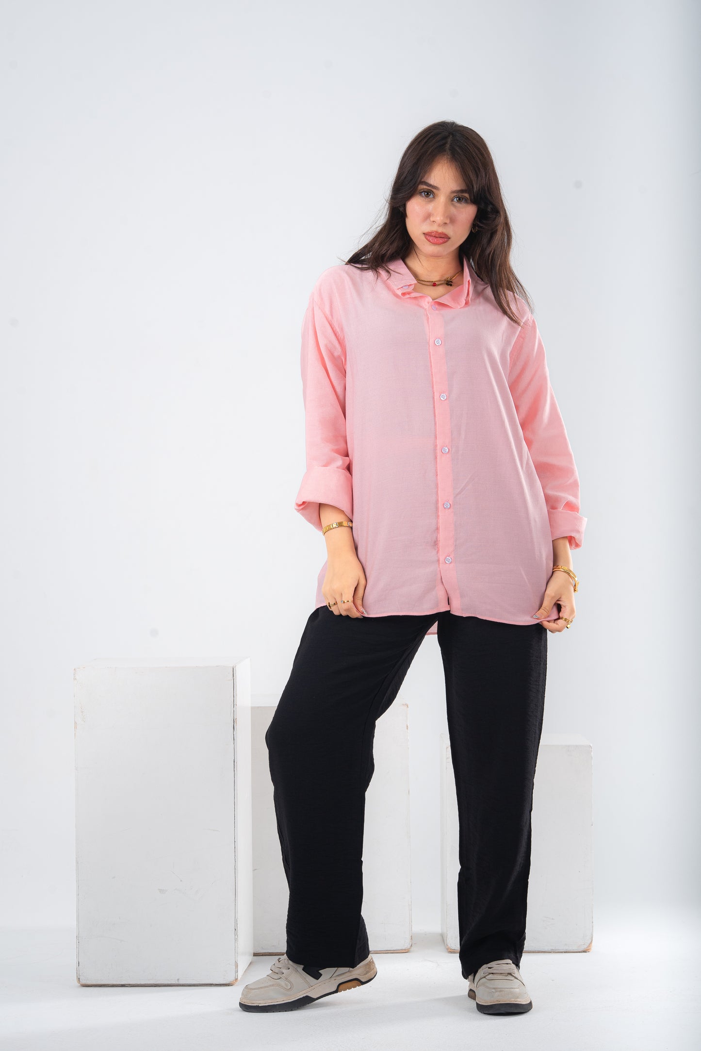 Pink linen shirt