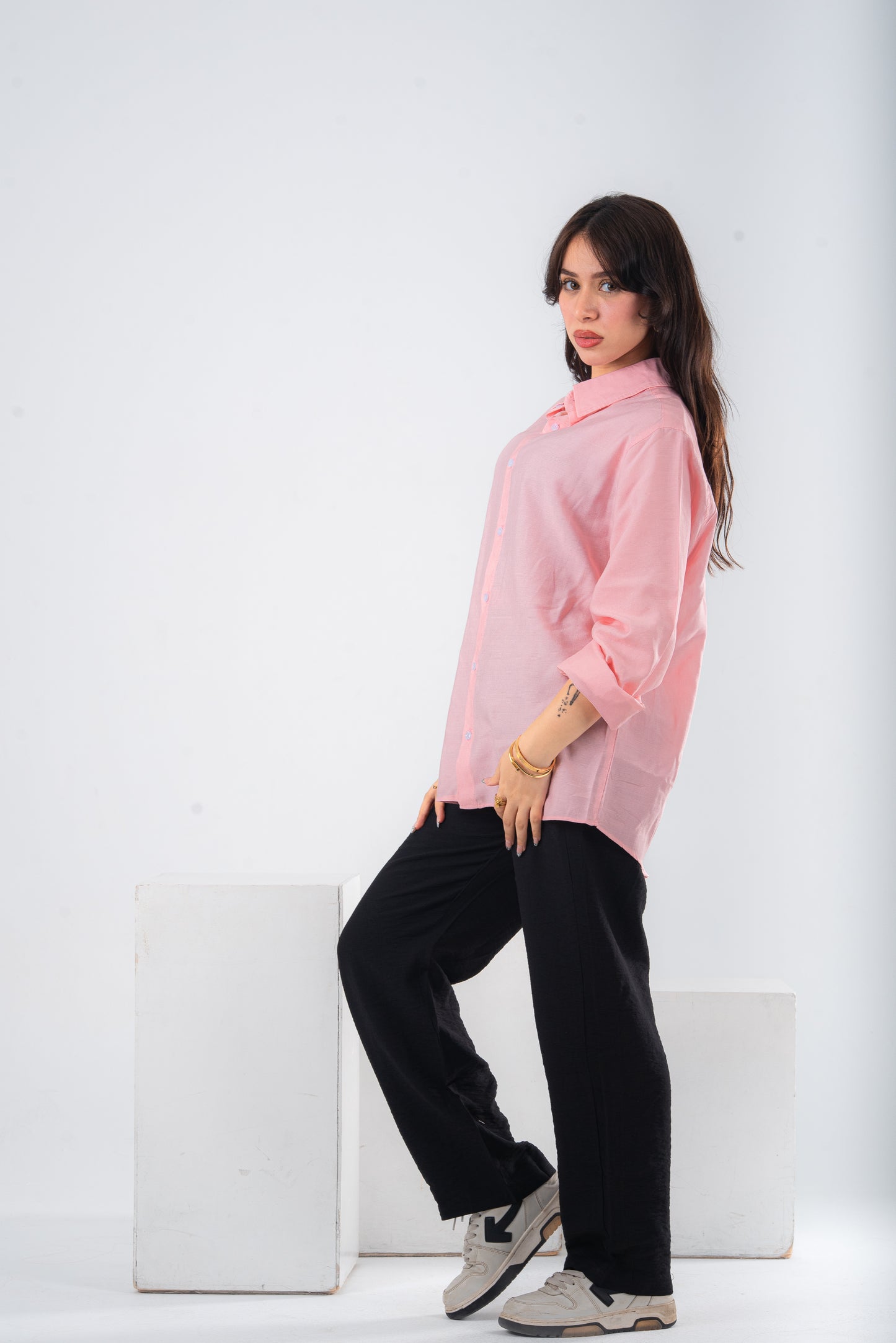 Pink linen shirt